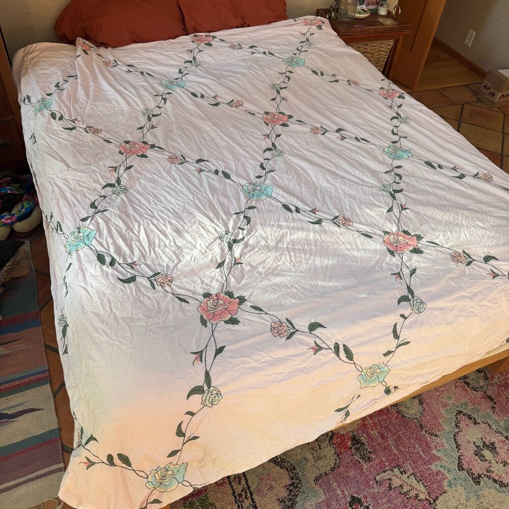 Urban Outfitters Home Secret Garden Embroidered Duvet Cover